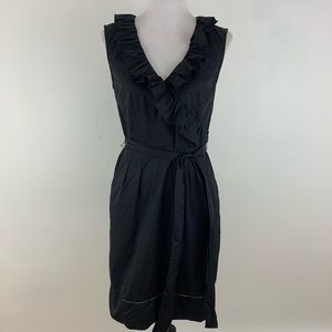 Ann Taylor LOFT Sleeveless Ruffle Dress V Neck